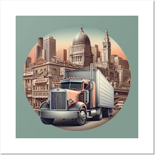 Semi Truck Posters and Art